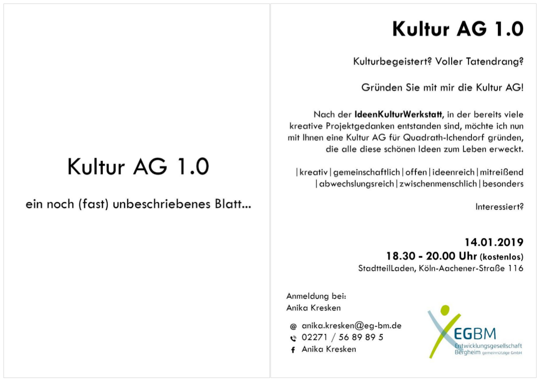 Kultur AG 1.0 Flyer