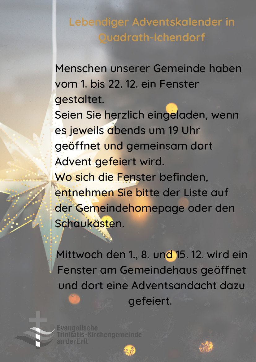 Lebendiger Adventskalender 2021 Aushang